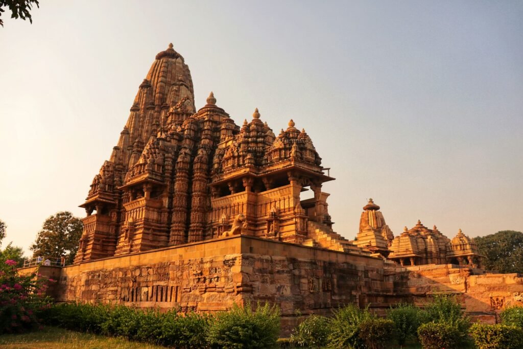 Kandariya Mahadeva Temple carved stone architecture, Khajuraho