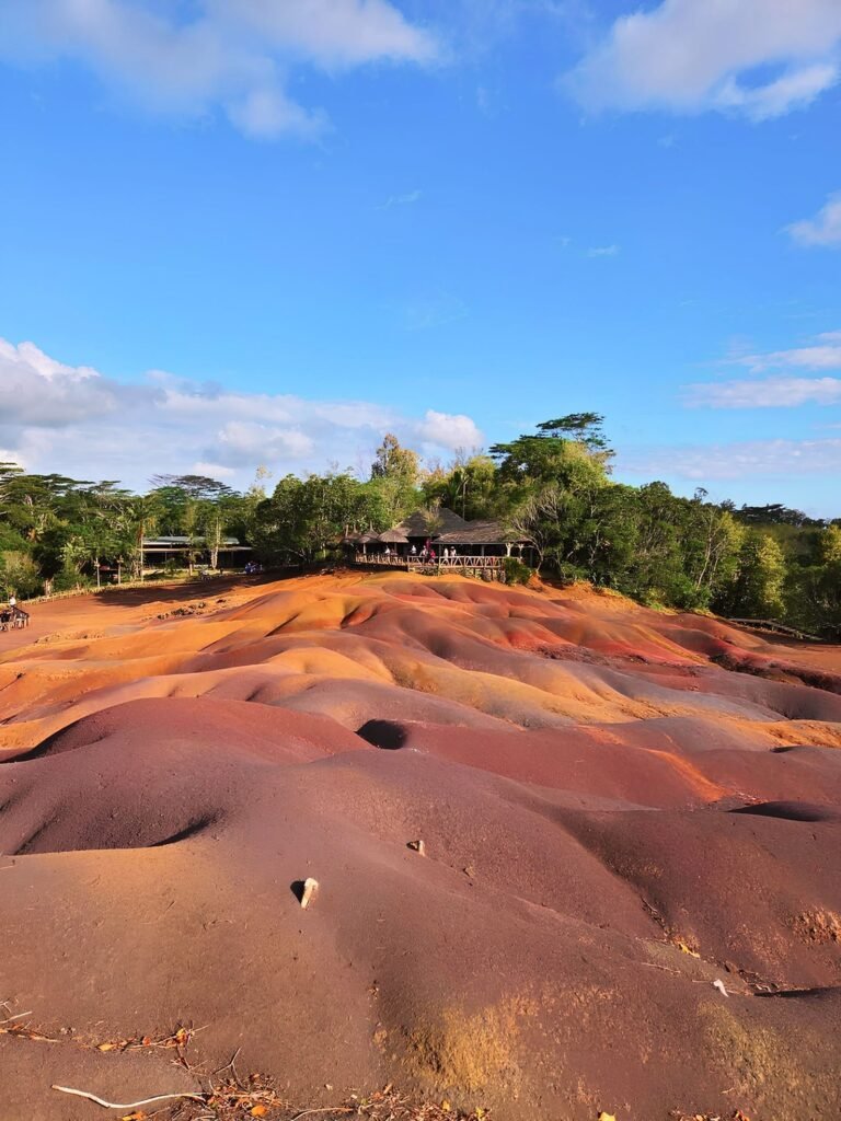 Vibrant seven-coloured sand dunes, Chamarel, Mauritius