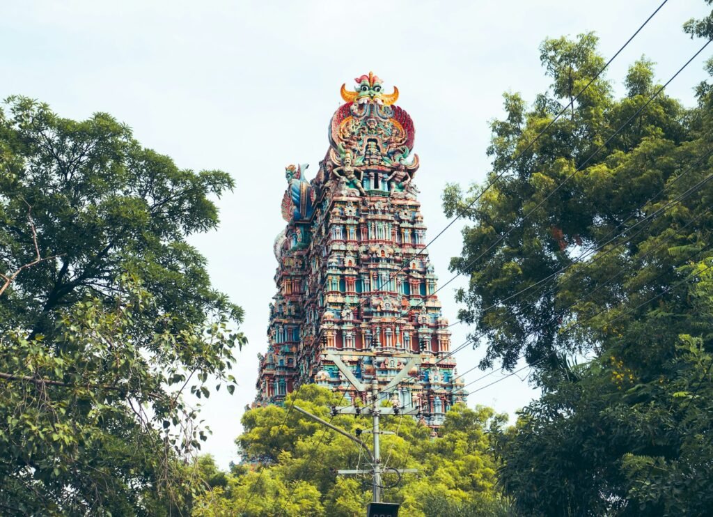 Meenakshi Amman Temple gopuram tower, Madurai