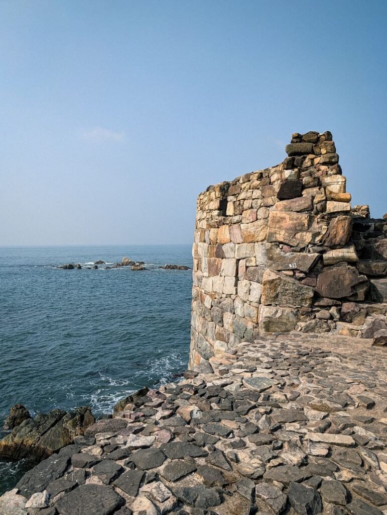 Historic coastal fort wall, Maharashtra