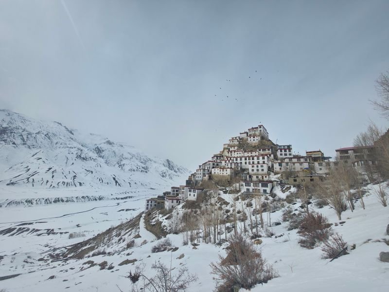 Key Monastery in snowy Spiti Valley