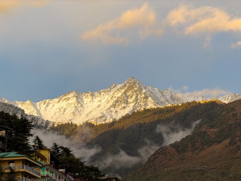 Snow-capped Dhauladhar range at Dharamshala